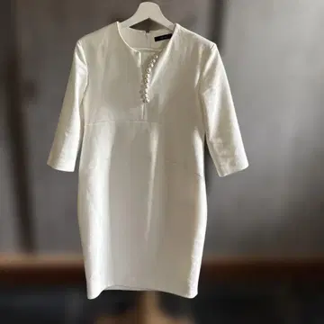 YOKO CHAN 화이트 무릎 기장 원피스