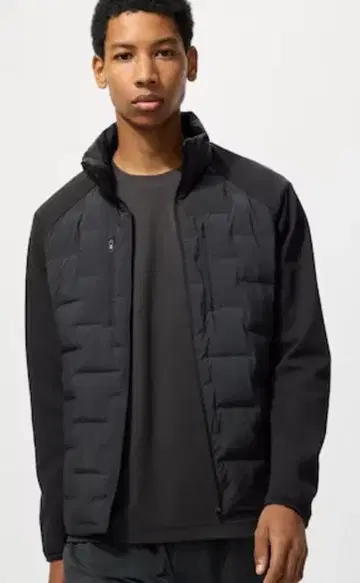 유니클로 콤비네이션 퍼프 테크 자켓 uniqlo M 블랙