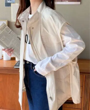 moment+ 스탠드 카라 밀리터리 베스트 베스트