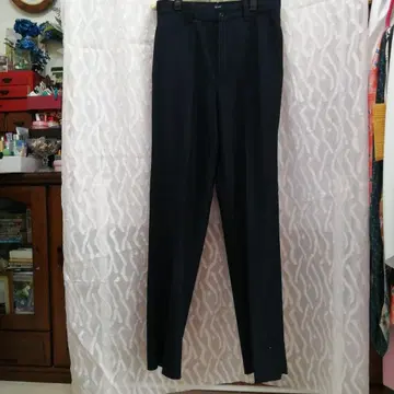 네이비 슬랙스 센터 프레스