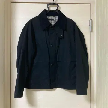 바버 스타일 블랙 코듀로이 옷깃 자켓