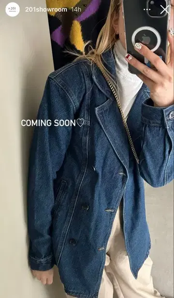 201 쇼룸 데님 자켓 더블 브레스트