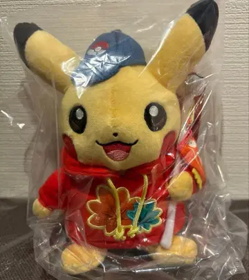 봉제 인형 피카츄와 포켓몬 깃발 포켓몬 센터 히로시마R