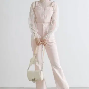 OLIVE des OLIVE 핑크 데님 살로펫 플레어 팬츠