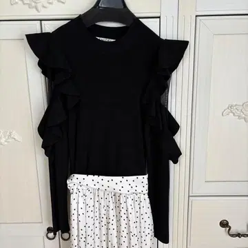 SNIDEL 도트 원피스 소매 시스루 사이즈 0