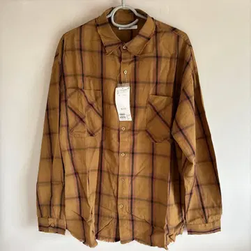 DISCOAT 옴브레 체크 오버 셔츠