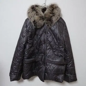 새상품 레리안 다크 브라운 퀼팅 다운 자켓 퍼 벨트 포함