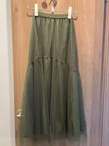titivate 올리브 튤 롱 스커트