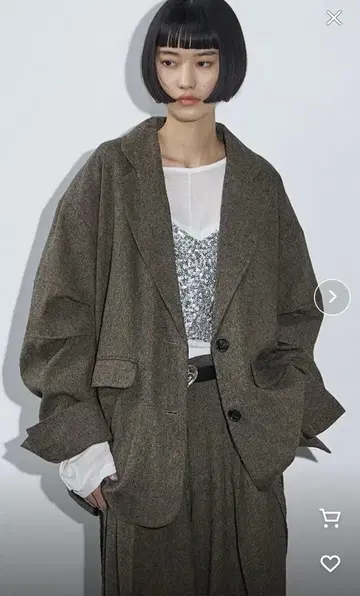 THE YOn 턱 슬리브 트위드 테일러드 자켓