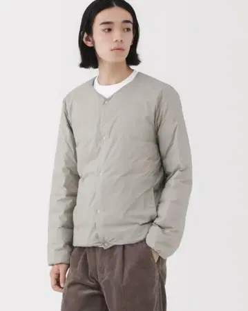 무인양품 경량 다운 포켓터블 노카라 자켓 M