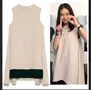 프레이 아이디 바이 컬러 베이지 원피스 타케이 에미 새상품급