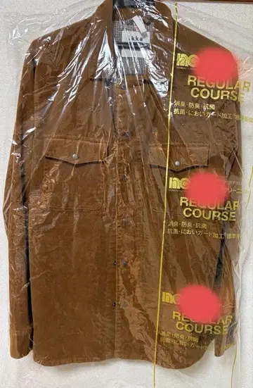 ikka 브라운 포켓 부착 셔츠 XL