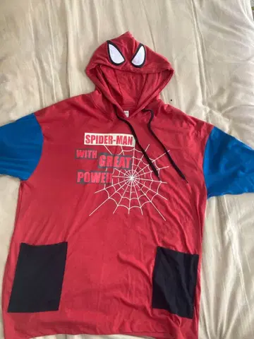 스파이더맨 후드 부착 후드티