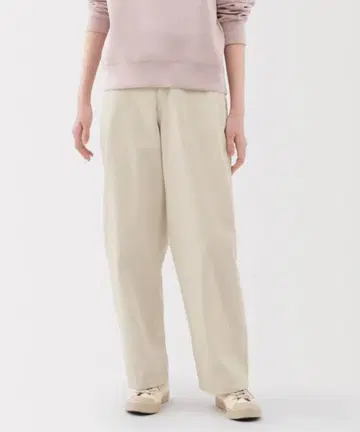 무인양품 나무 열매로 만든 카포크 혼방 와이드 테이퍼드 팬츠 시로