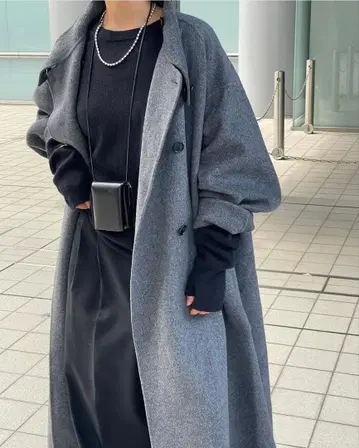 [ ETRE TOKYO ] 스탠드 카라 리버 롱 코트 새상품급 S/M