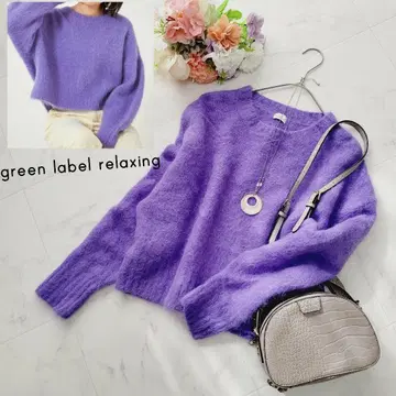 새상품급*그린 라벨 릴랙싱*알파카 샤기 크롭 풀오버