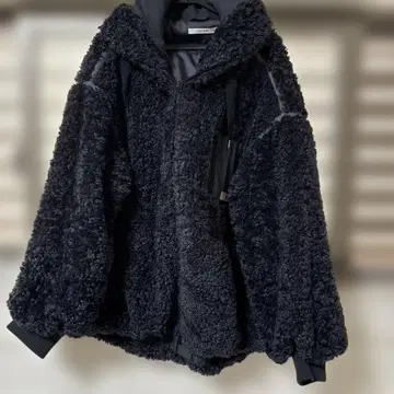 ayane 푸들 후드 부착 자켓 다크 그레이