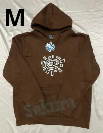 always 즉일 익명 브라운 후드 부착 후드티 그래픽 프린트