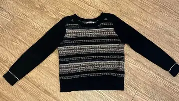 MARILYN MOON 레트로 패턴 니트 긴팔