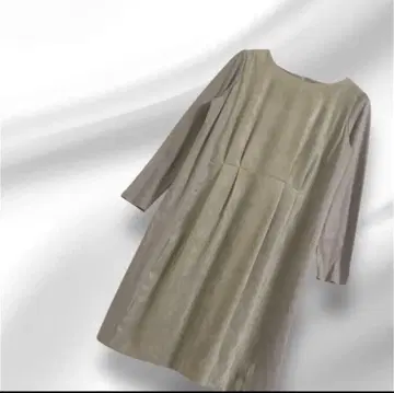 빅 사이즈! 22OCTOBRE 스웨이드 절개 원피스