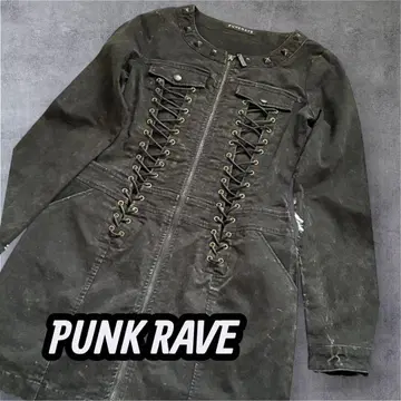 PINKRAVE 레이스업 원피스 고스로리 Y2K 블랙  XS