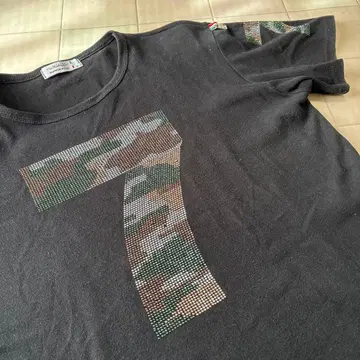 레어 고급 USUALIS 큐빅 카모플라쥬 T셔츠 XL