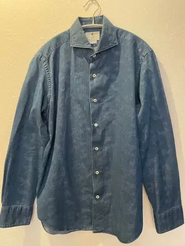 Gianetto 블루 카모플라주 긴팔 셔츠 16/41 새상품급