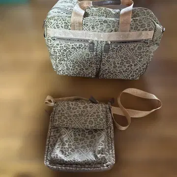 레오파드 무늬 보스턴 백 숄더백 세트