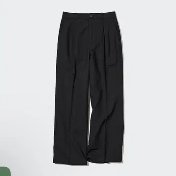 유니클로 린넨 블렌드 턱 와이드 팬츠 (긴 길이) +