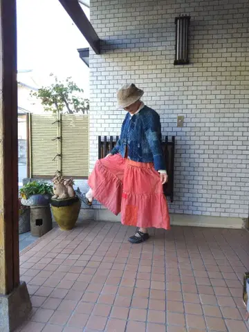 홍화 티어드 팬츠