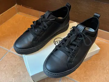 아오야마 양복 제로 프레셔 스니커즈 S 블랙 가죽 신발