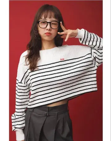 코코딜 케이블 week 자수 니트 [ SUN ]