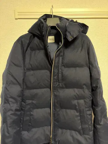 TAKEO KIKUCHI 후드 부착 다운 자켓 네이비