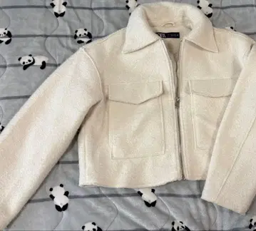 ZARA 아이보리 플리스 자켓
