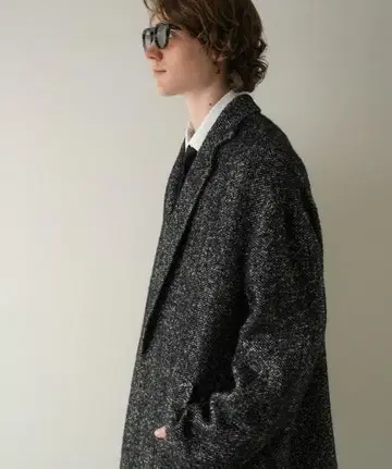 CTHY 럭셔리 머티리얼 체스터 코트 트위드