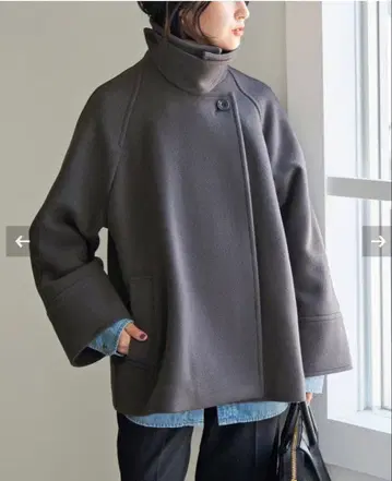 새상품급 Spick & Span 모사 스텐칼라 숏코트 34 그레이