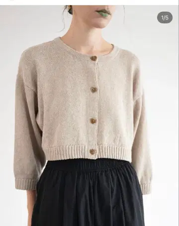 CAVEZA ROSSO 하트 버튼 니트 가디건