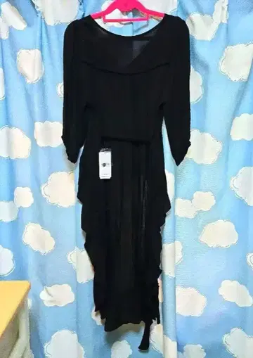 새상품 엑시즈팜 지뢰계 롱 가운 블랙 얇은 원단