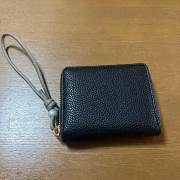 RODE SKO 블랙 가죽 접이식 지갑 지퍼식