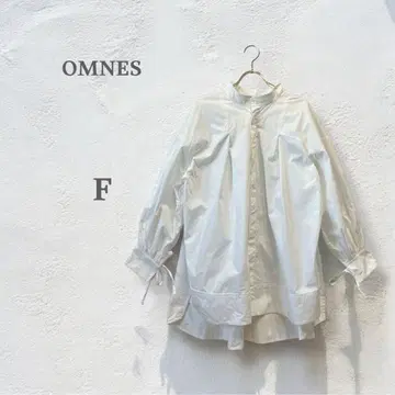 옴네스 오버사이즈 셔츠 소매 리본 빅 루즈 화이트 OMNES