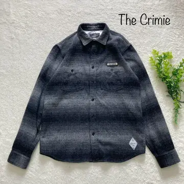 THE CRIMIE 클라이미 와펜 자수 울 셔츠 L 사이즈