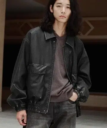 WYM LIDNM ARTIFICIAL GRAIN SHORT BLOUSON