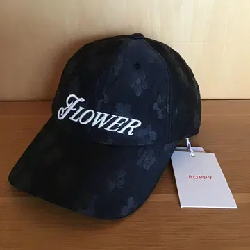 POPPY 포피 아사기니뇨 캡 플라워 자카드 캡 블랙