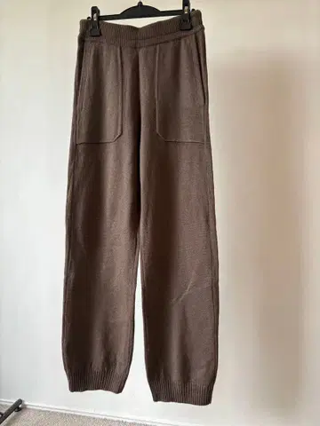 ESLOW 에스로 니트 와이드 팬츠 울 브라운