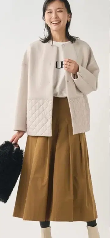 퀼팅 자켓 여성용 화이트