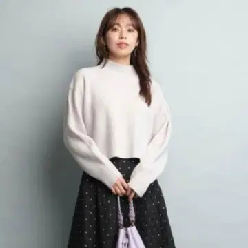 울 캐시미어 크롭 풀오버 그레이지