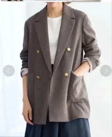 이에나 멜란지 트위드 W 버튼 자켓 새상품급
