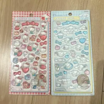 Sanrio 키티 시나몬 모자 꽁지 드롭 씰 2개 세트 새상품 미개봉