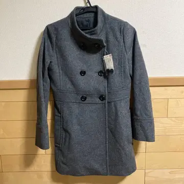 UNIQLO 울 스탠드 카라 코트 다크 그레이 S