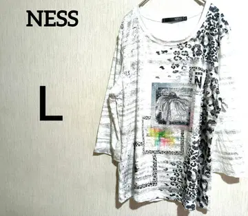 NESS 레오파드 프린트 긴팔 T셔츠 [ L ]